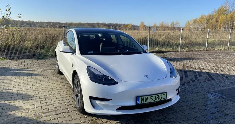 samochody osobowe Tesla Model 3 cena 155000 przebieg: 38000, rok produkcji 2022 z Warszawa